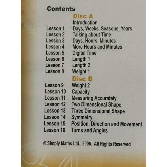 Simply Maths Part 1 Vol.3 - DVD Simply Maths Study Program Brand New/Sealed 2007 - Picture 3 of 4